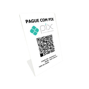 Placa Qrcode para Balcão Branca